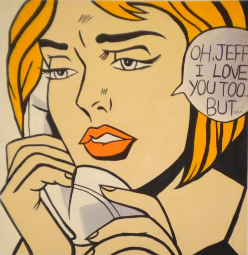 store falso d'autore girl with a telephon di Lichtenstein